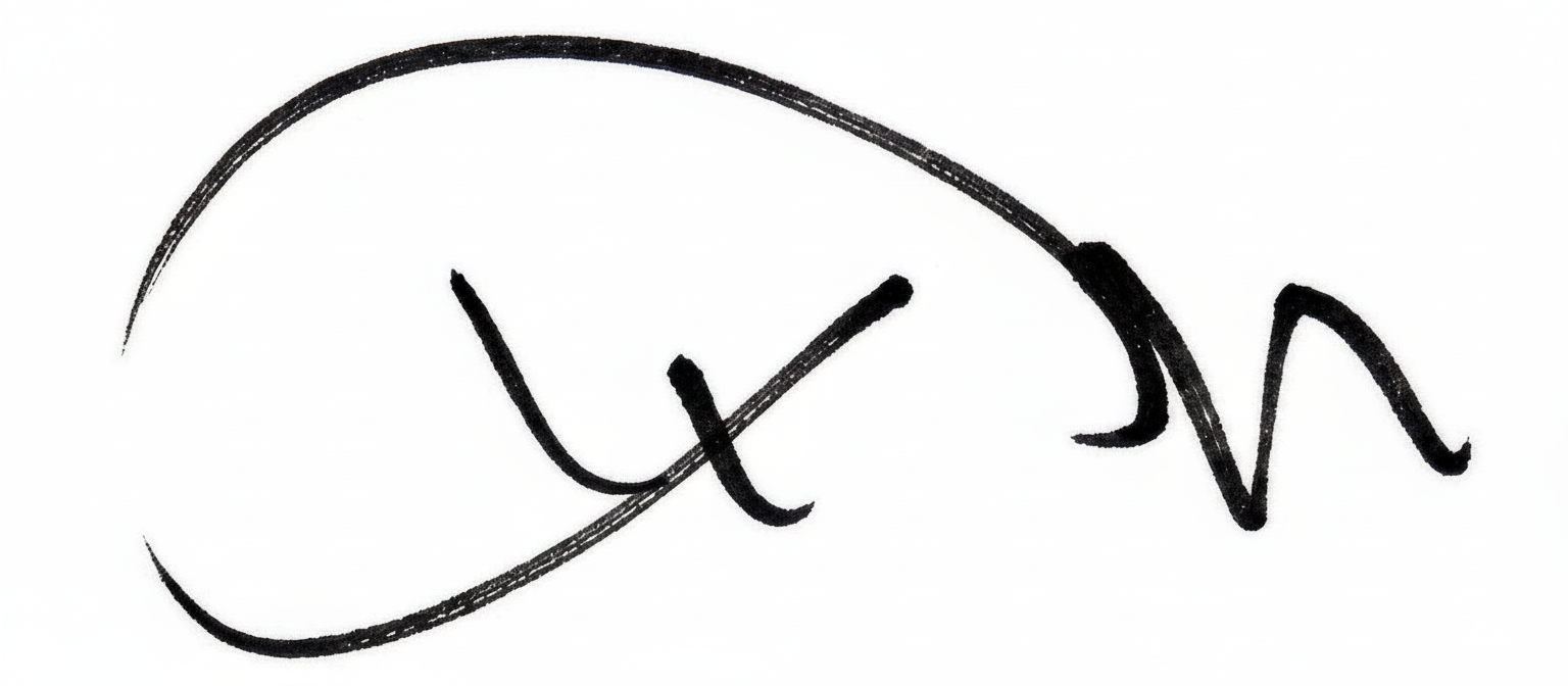 an image of a black and white photo of a signature of a man