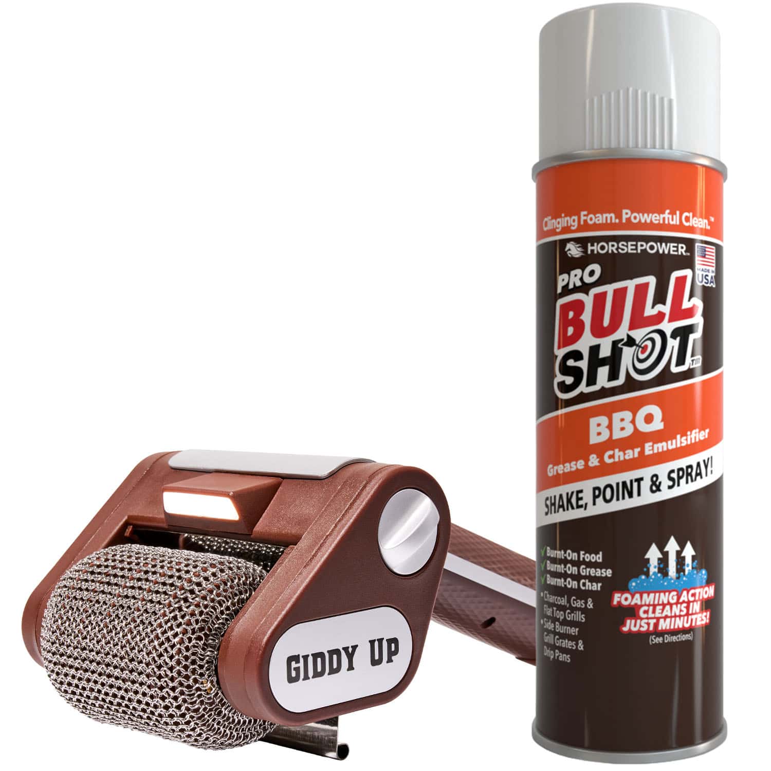 Image of Horsepower Giddy Up & Bull Shot BBQ Ultimate Grill Cleaning Bundle