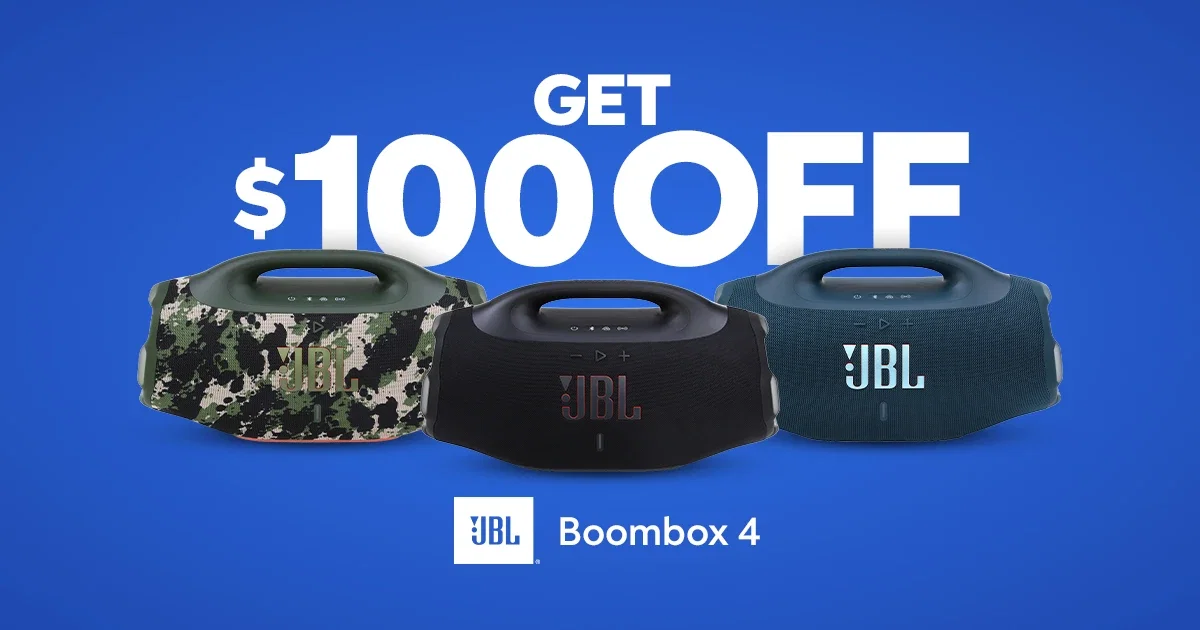 Get $100 Off JBL Boombox 4 Bluetooth Speakers