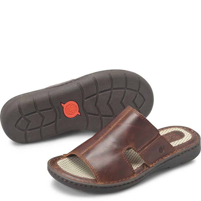 Flores II slide sandal in brown.