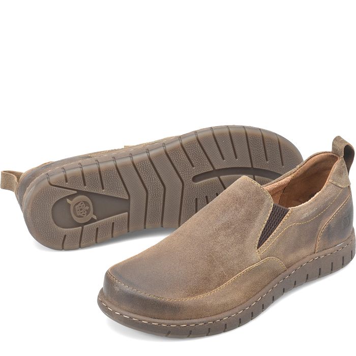Leeds slip-on shoe in tan suede.