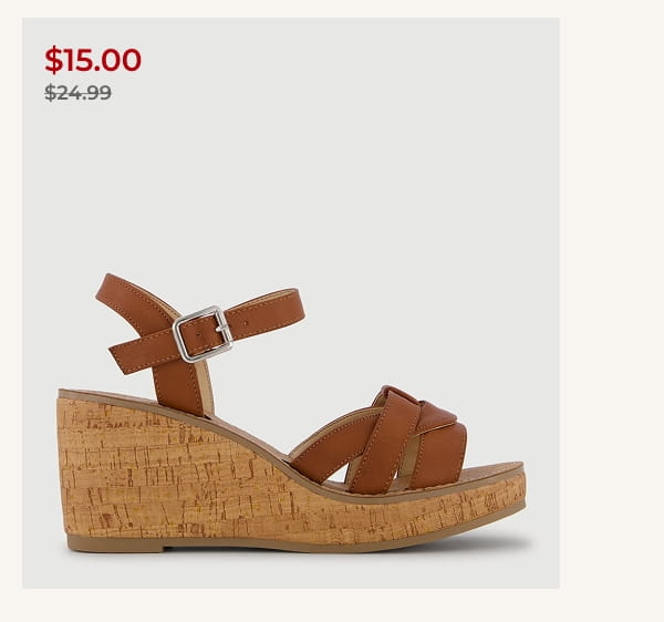 Shop Woven Band Open Toe Cork Sole Wedges