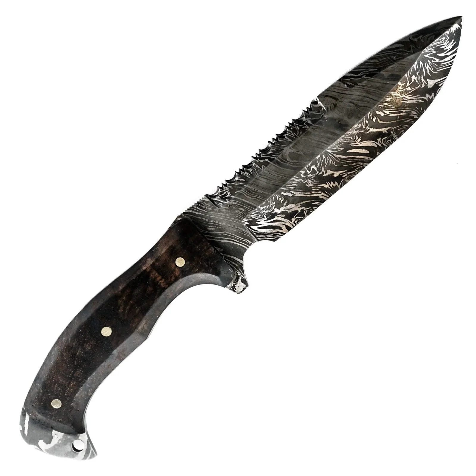 Image of Bowie Knife- High Carbon Damascus Steel Blade- Hunting Knife