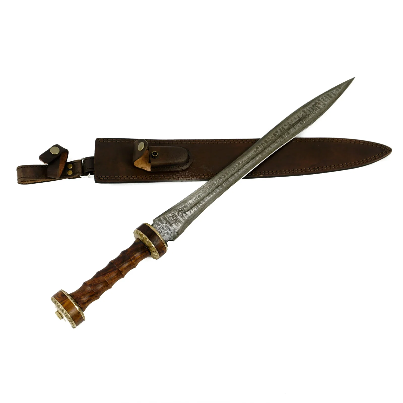 Image of Hispaniensis Gladius Sword- High Carbon Damascus Steel - 24"- Gladiator