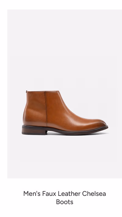 Men's Faux Leather Chelsea Boots
