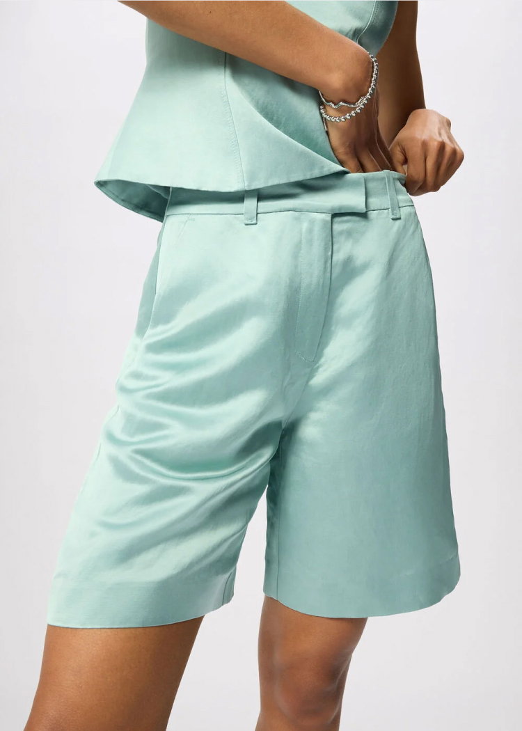 Pale Blue Satin Short