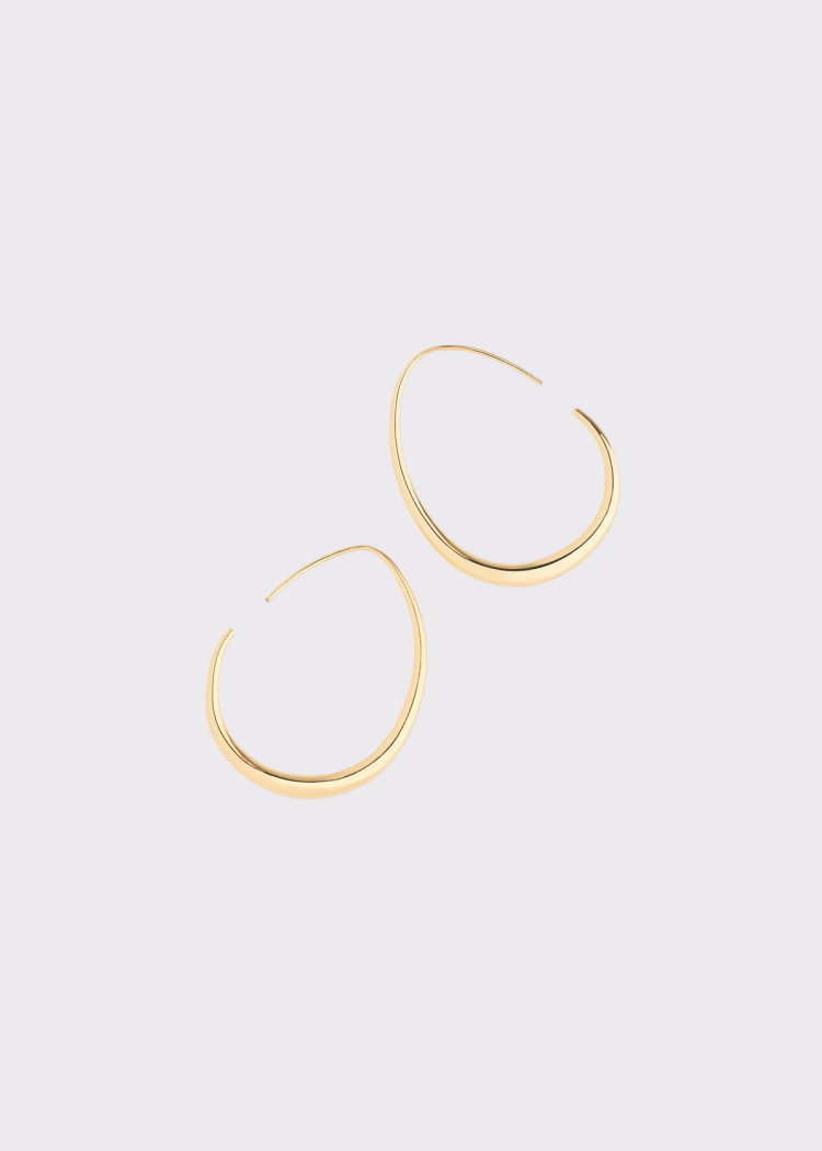 Gold Wire Hoop Earring