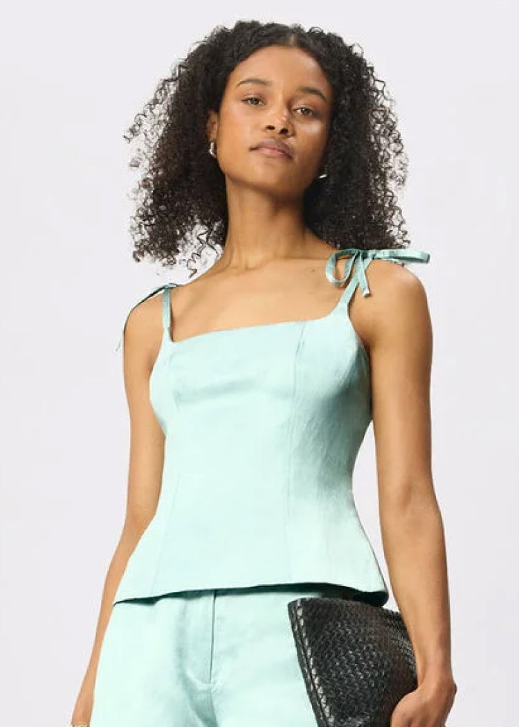 Pale Blue Satin Cami Top