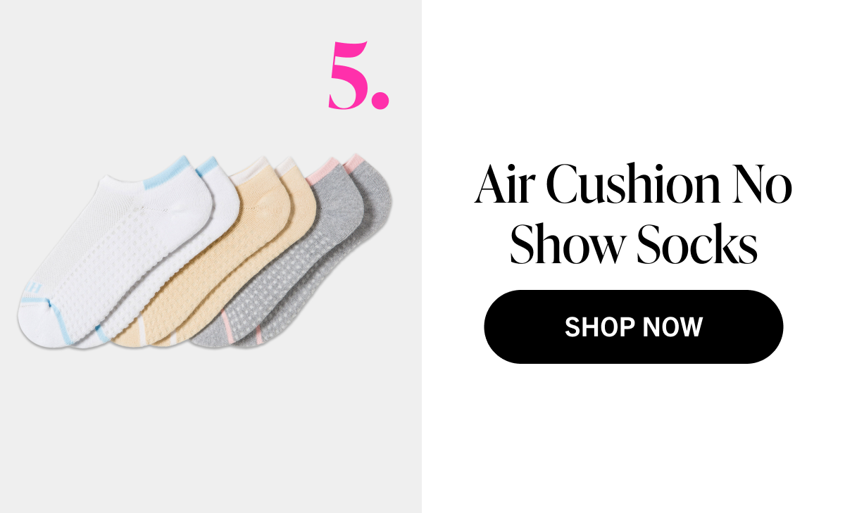 Air Cushion No Show Socks 3 Pair Pack