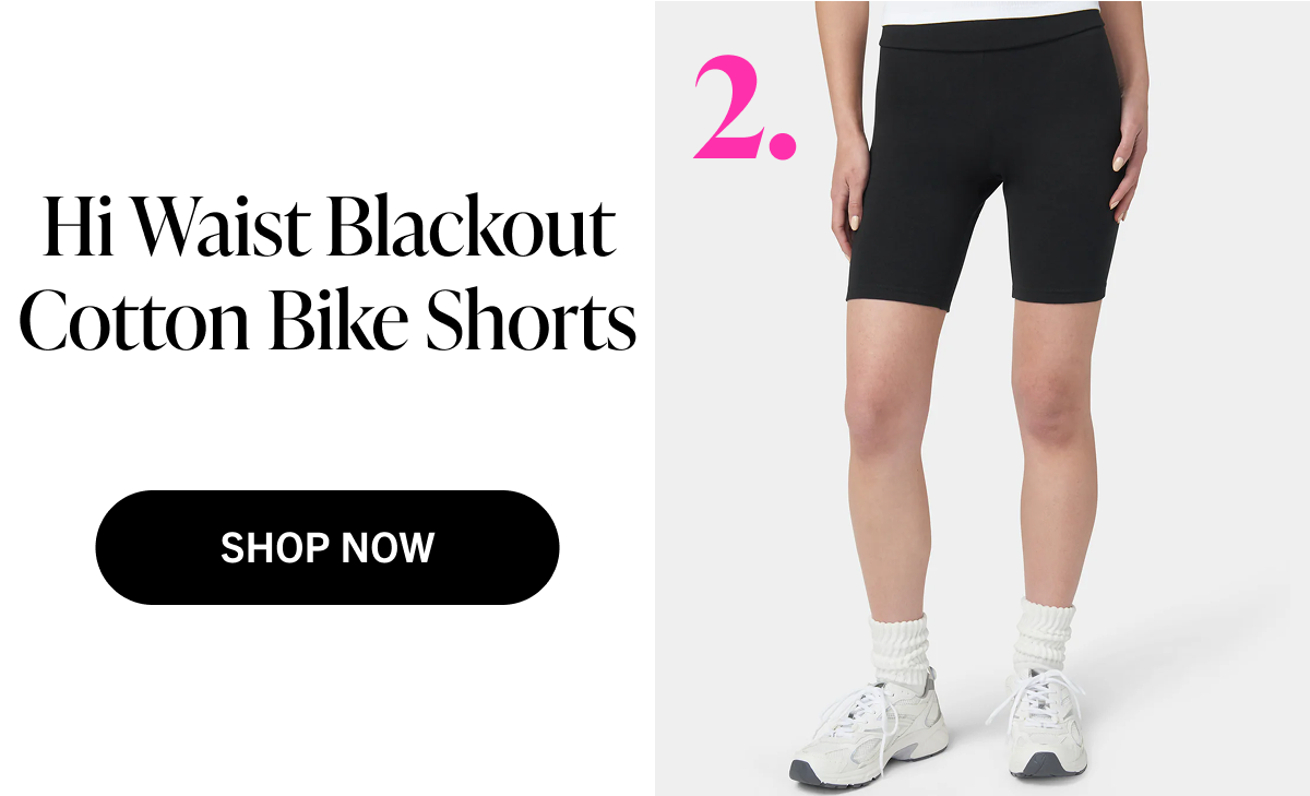 Hi Waist Blackout Cotton Bike Shorts