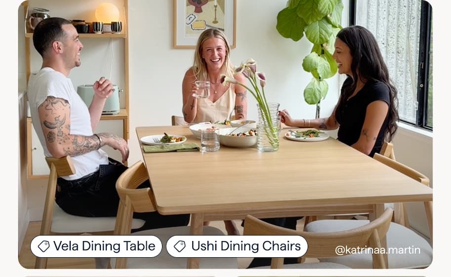 Vela Dining Table & Ushi Dining Chairs