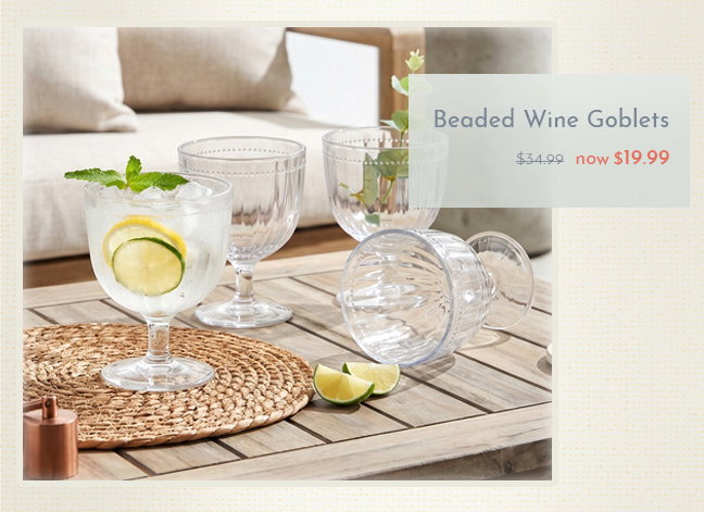 Beaded Wine Goblets - now $19.99