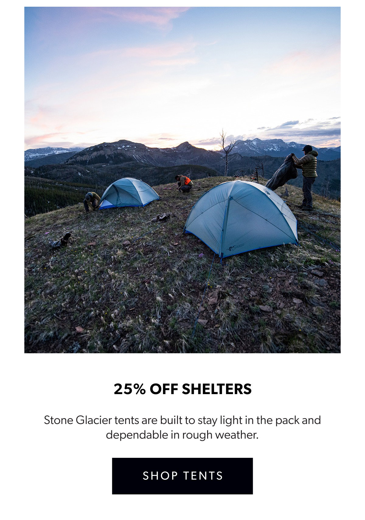 25% Off Shelters