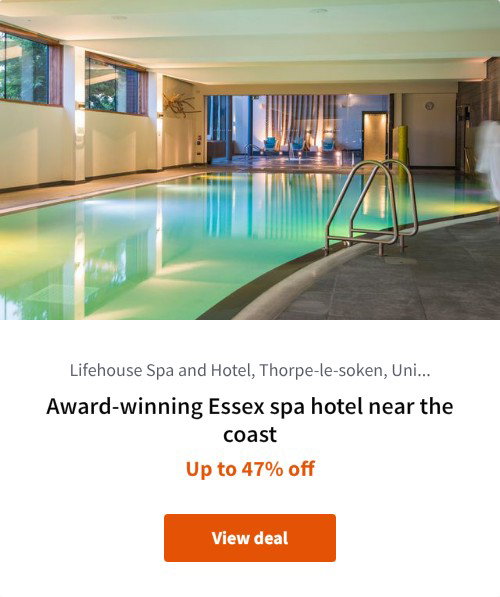 Award-winning Essex spa hotel near the coast