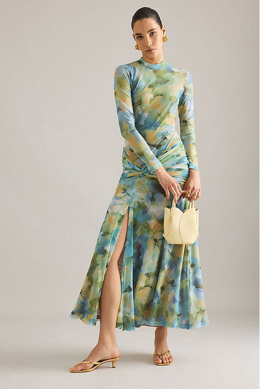 Bardot Lea Floral Mesh Midi Dress