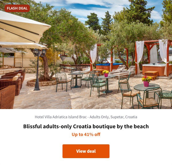 Blissful adults-only Croatia boutique by the beach