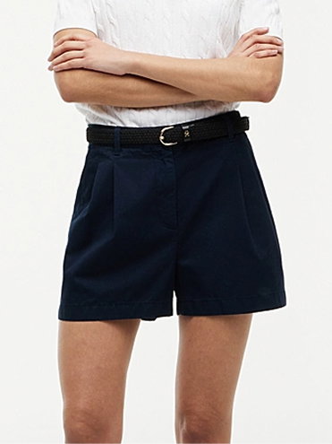 Washed Flared Chino Shorts