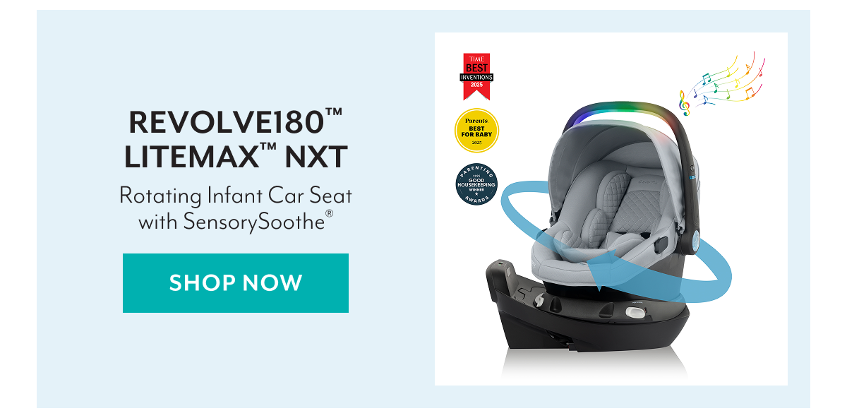 REVOLVE180™ LITEMAX™ NXT Rotating Infant Car Seat With SensorySoothe® | SHOP NOW