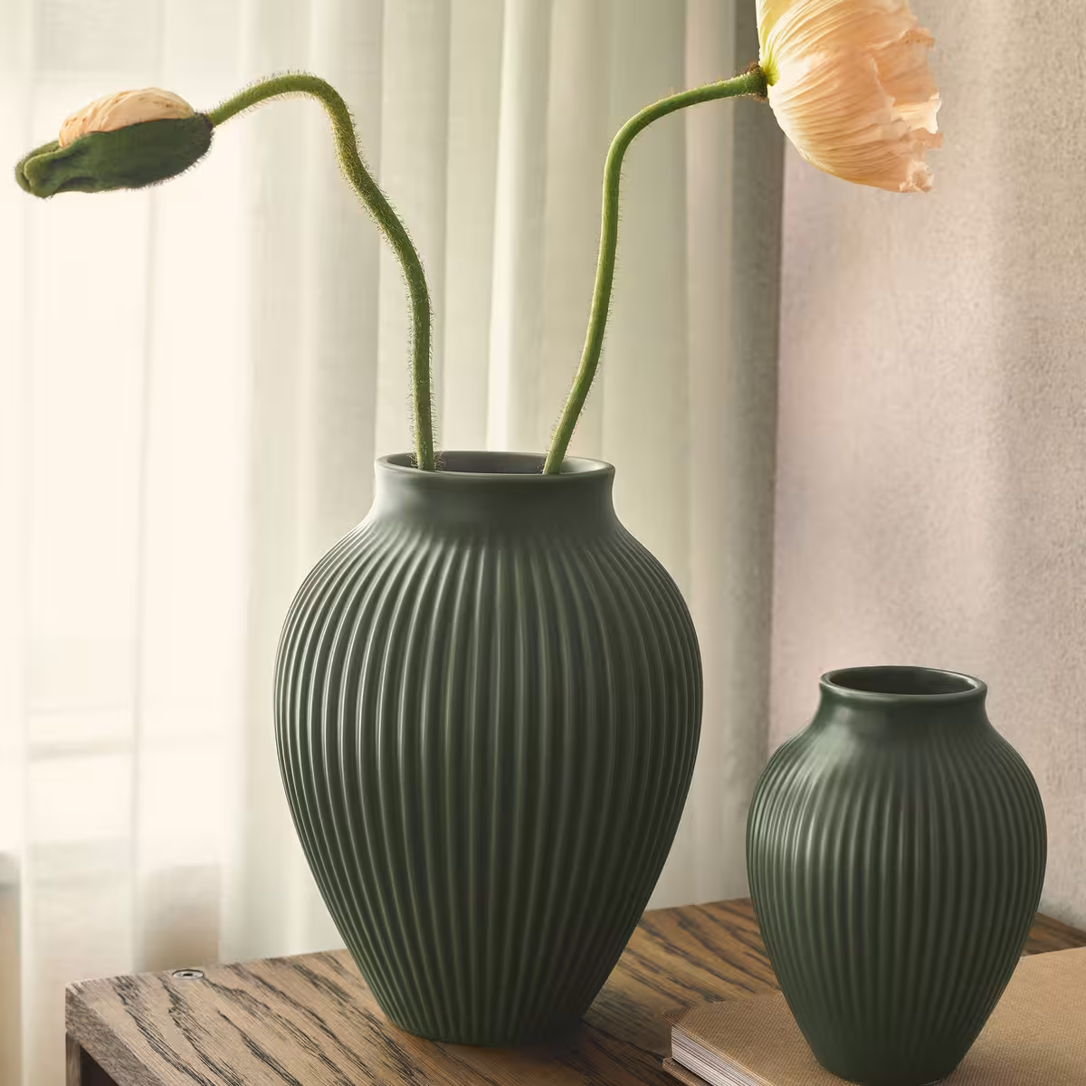  Knabstrup Ripple Celadon Vase 20 cm, grøn