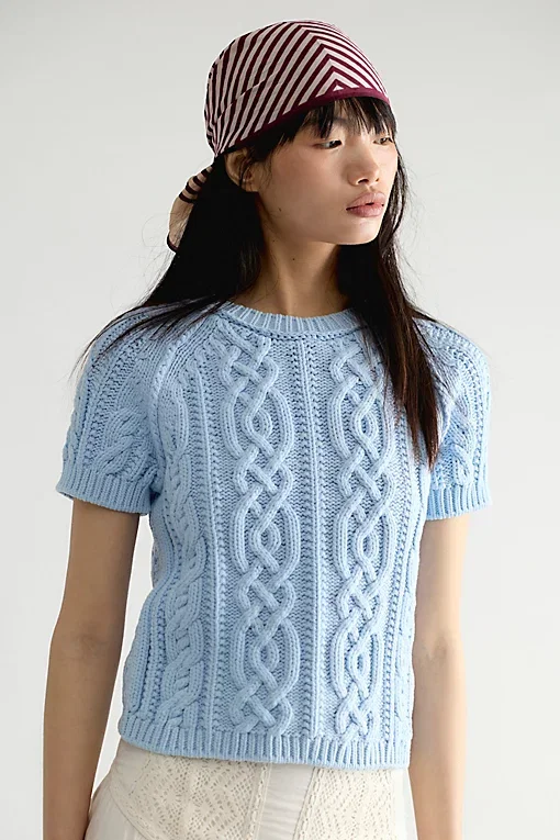 Bubblegum Cable Knit Pullover