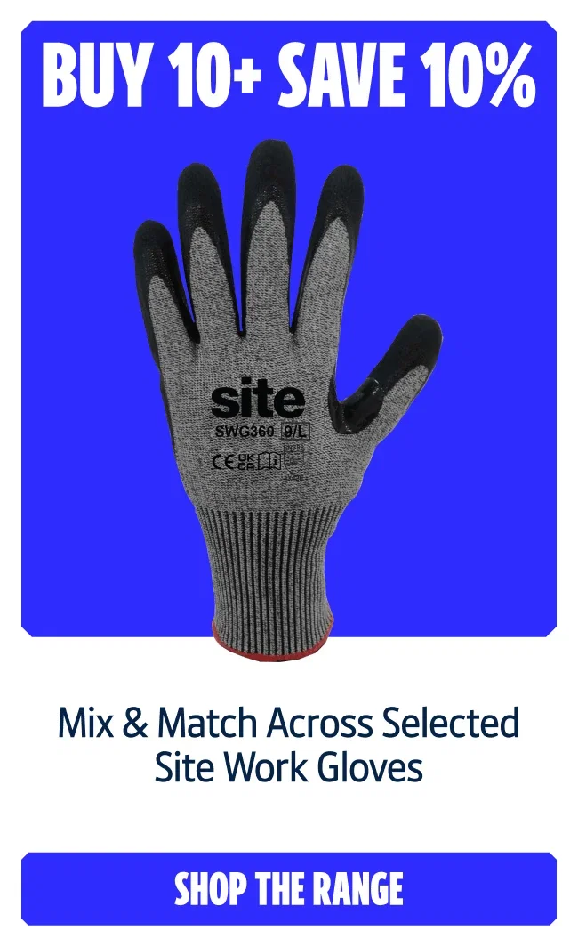 Buy 10+ Save 10%. Mix & Match Across Selected Site Work Gloves. Shop The Range.