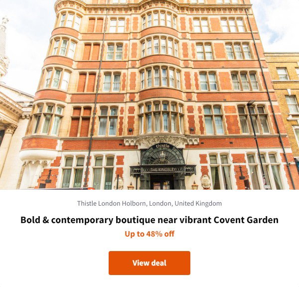 Bold & contemporary boutique near vibrant Covent Garden