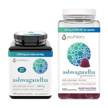 youtheory Ashwagandha Capsules or Gummies