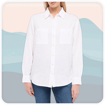 Gap Women's Cotton Gauze Button Up Shirt