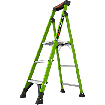 Little Giant MightyLite 5' Hi-Viz Fiberglass Stepladder, 300 lbs