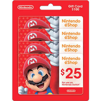 Nintendo eShop - Four $25 eGift Cards