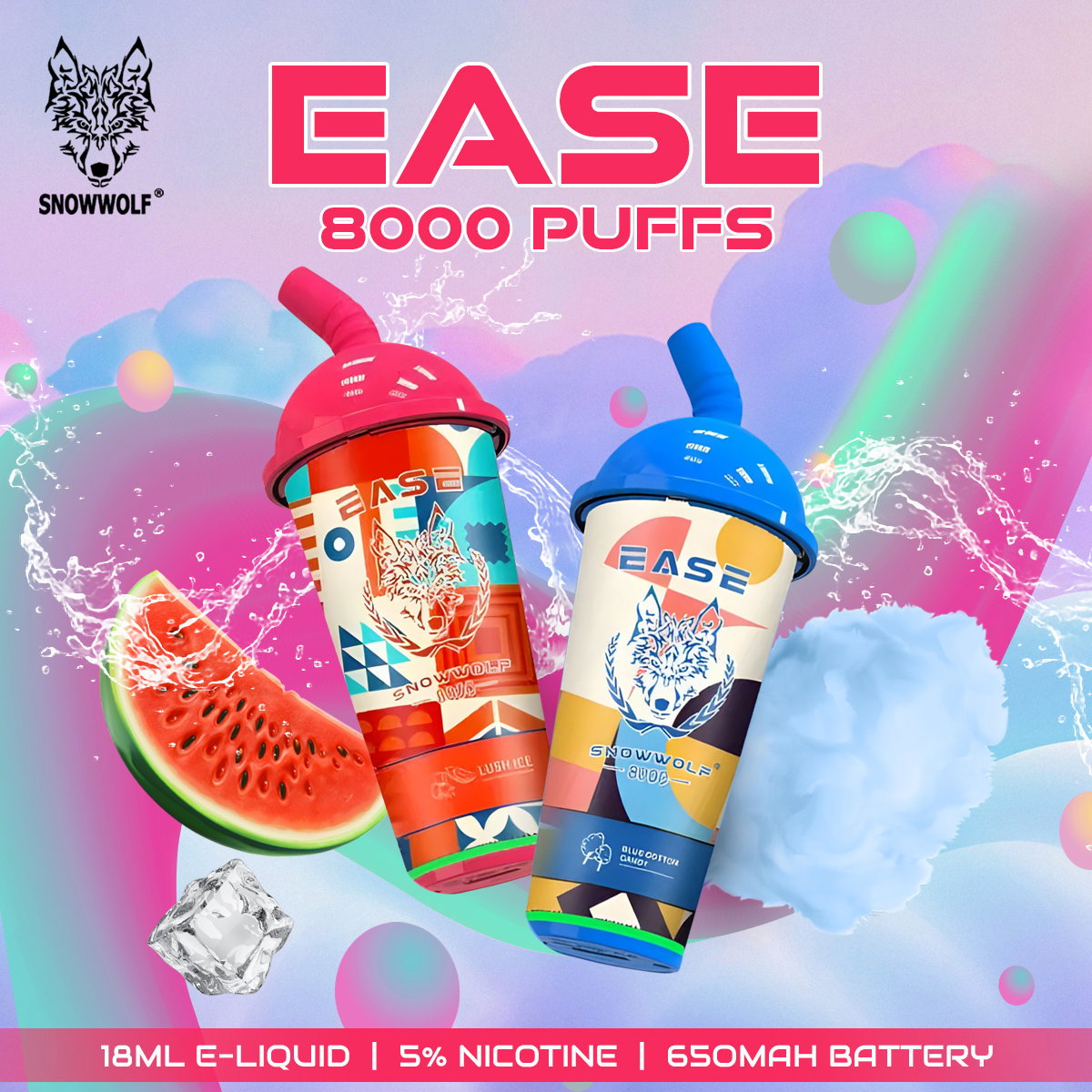 Snowwolf Ease Disposable 8000 Puffs 18mL 50mg