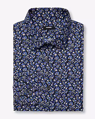 Slim Ditzy Floral Wrinkle-Resistant Everyday Performance Dress Shirt