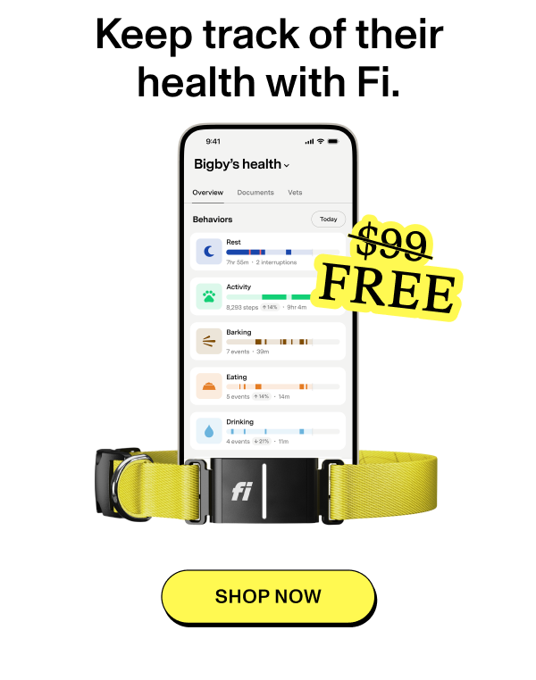 Keep track of their health with Fi.  $99 FREE  [SHOP NOW]