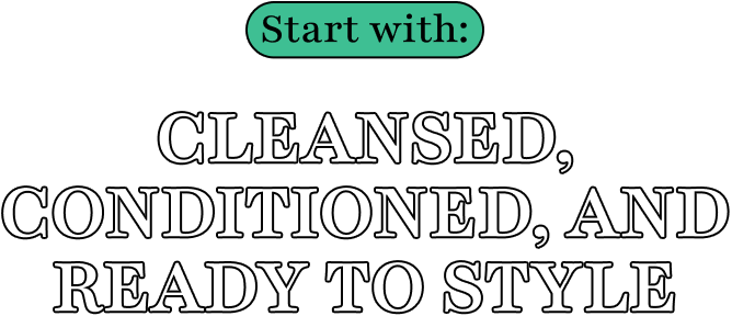 Start with: | Cleansed, Conditioned, and Ready to Style