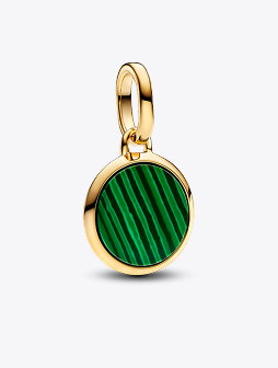 Green Engravable Mini Medallion Charm