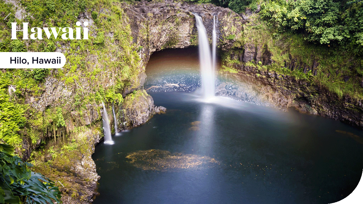 Waterfalls in Hilo, Hawaii.