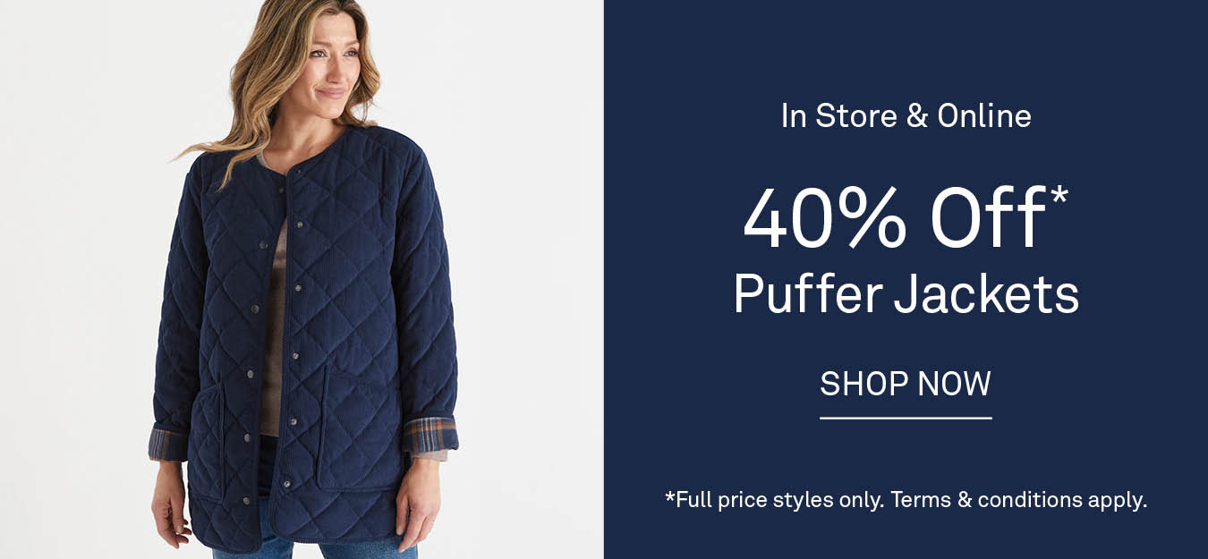 40% Off Puffer Jackets