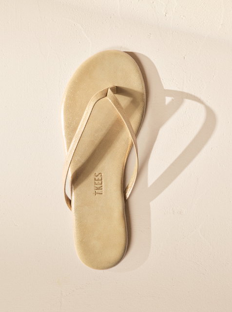 TKEES Lily round toe post sandals in nude