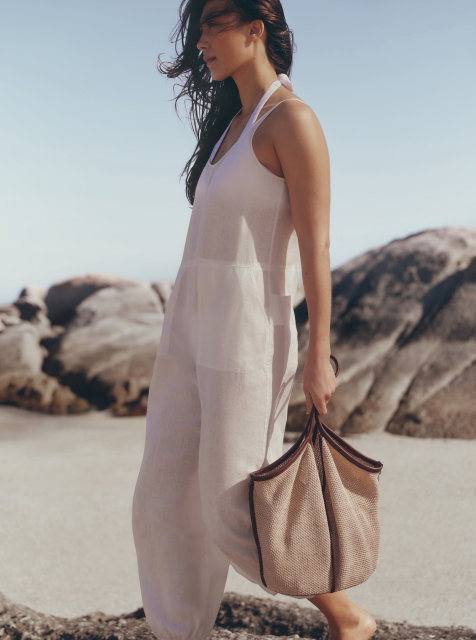 Hereu calella raffia tote bag