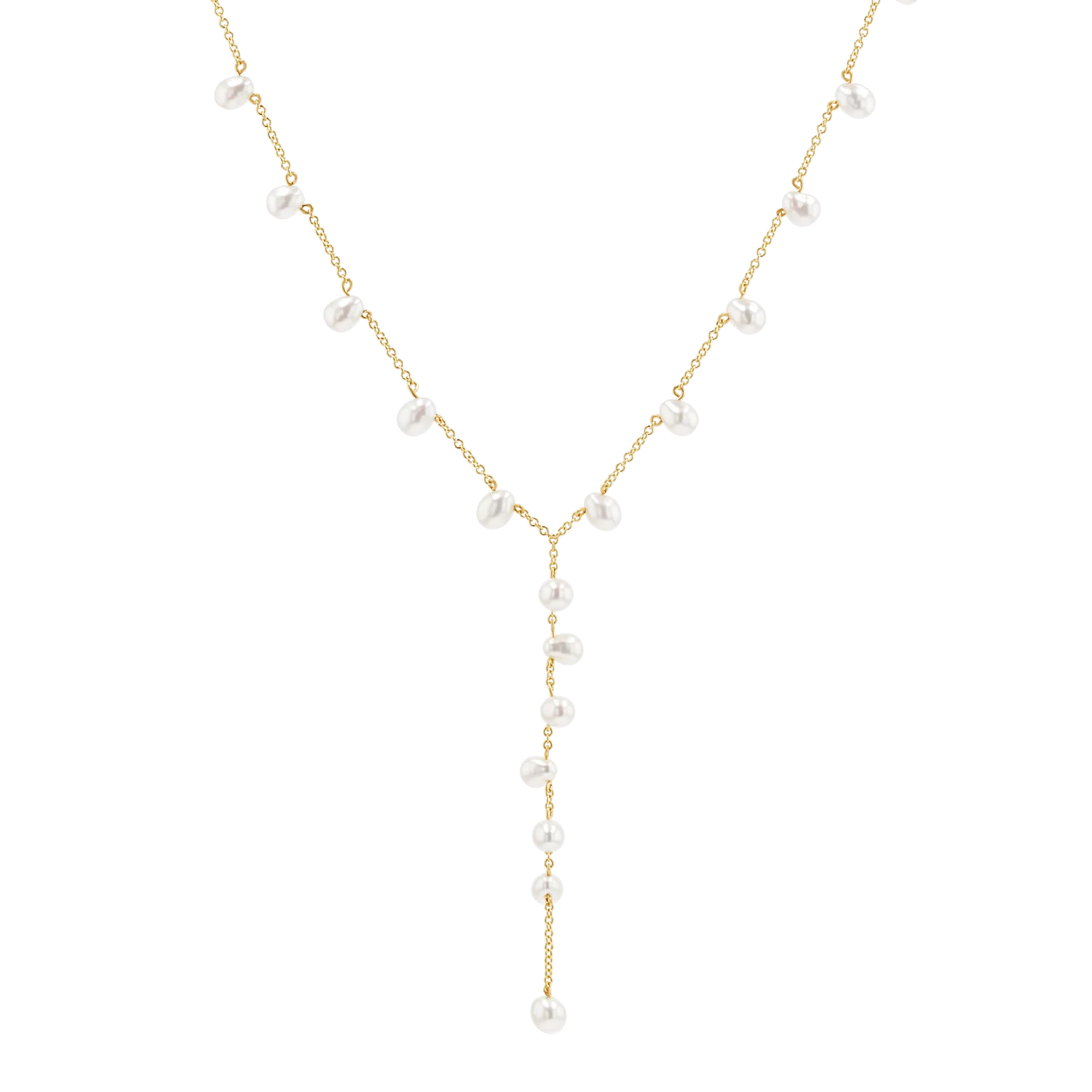 Image of Pearl Lariat Y Chain Necklace