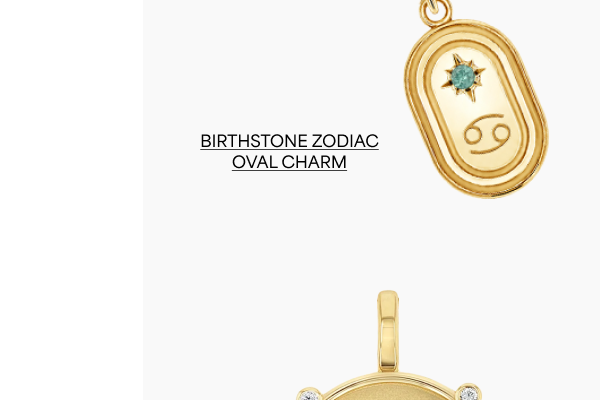 Birthstone Zodiac Oval Charm