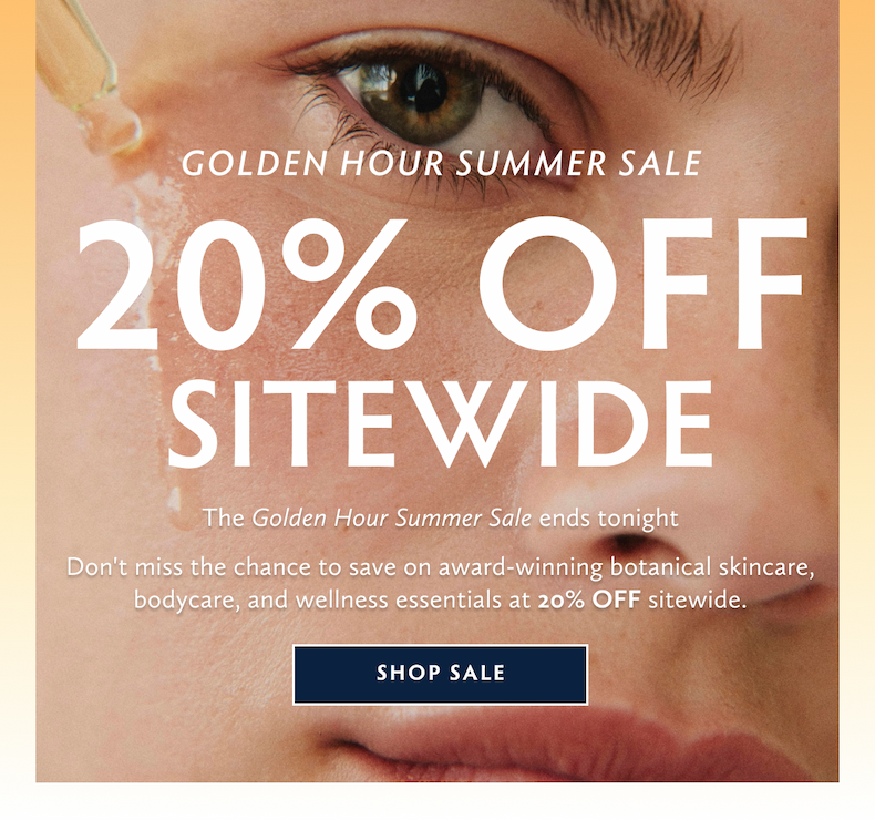 Golden Hour Summer Sale 20% OFF SITEWIDE
