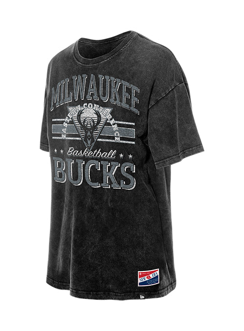 Women's New Era Throwback Stripes Milwaukee Bucks T-Shirt