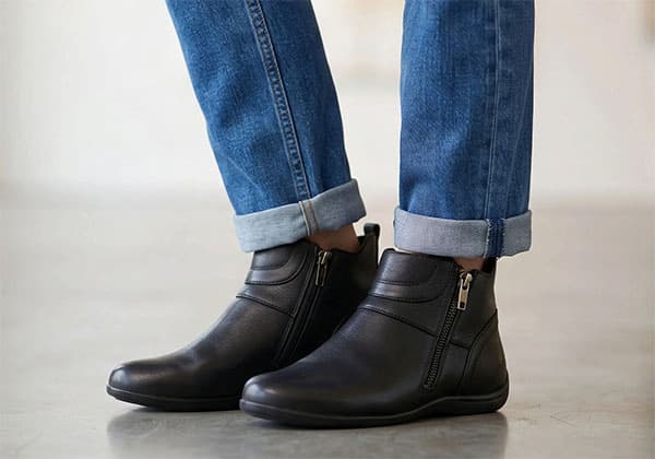 Donna Velenta Ripple Womens Comfortable Leather Ankle Boots