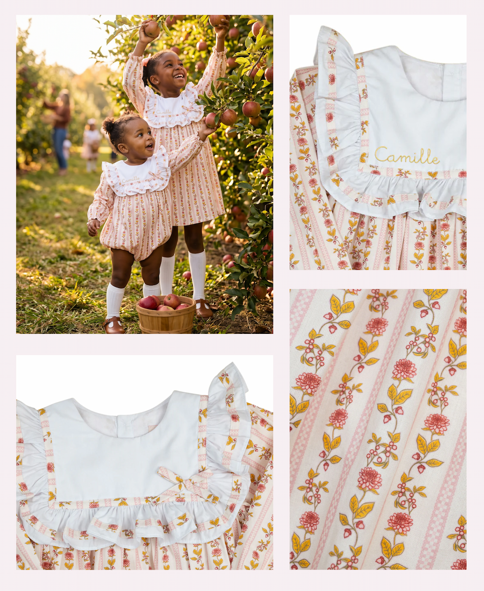 Fall Floral Stripe Bib Collar Collection