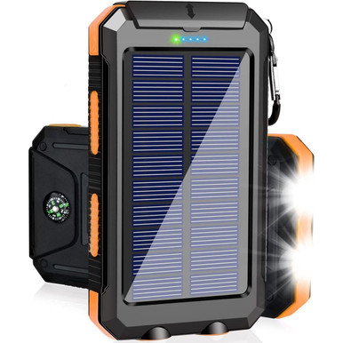 Solar Power Bank 38800mAh with LED Light and Compass