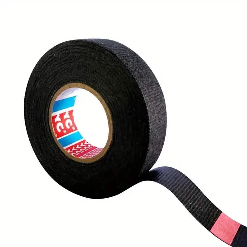 Image of 5-Meter Heat-Resistant Electrical Tape – Black Polyester for Car & Cable Management