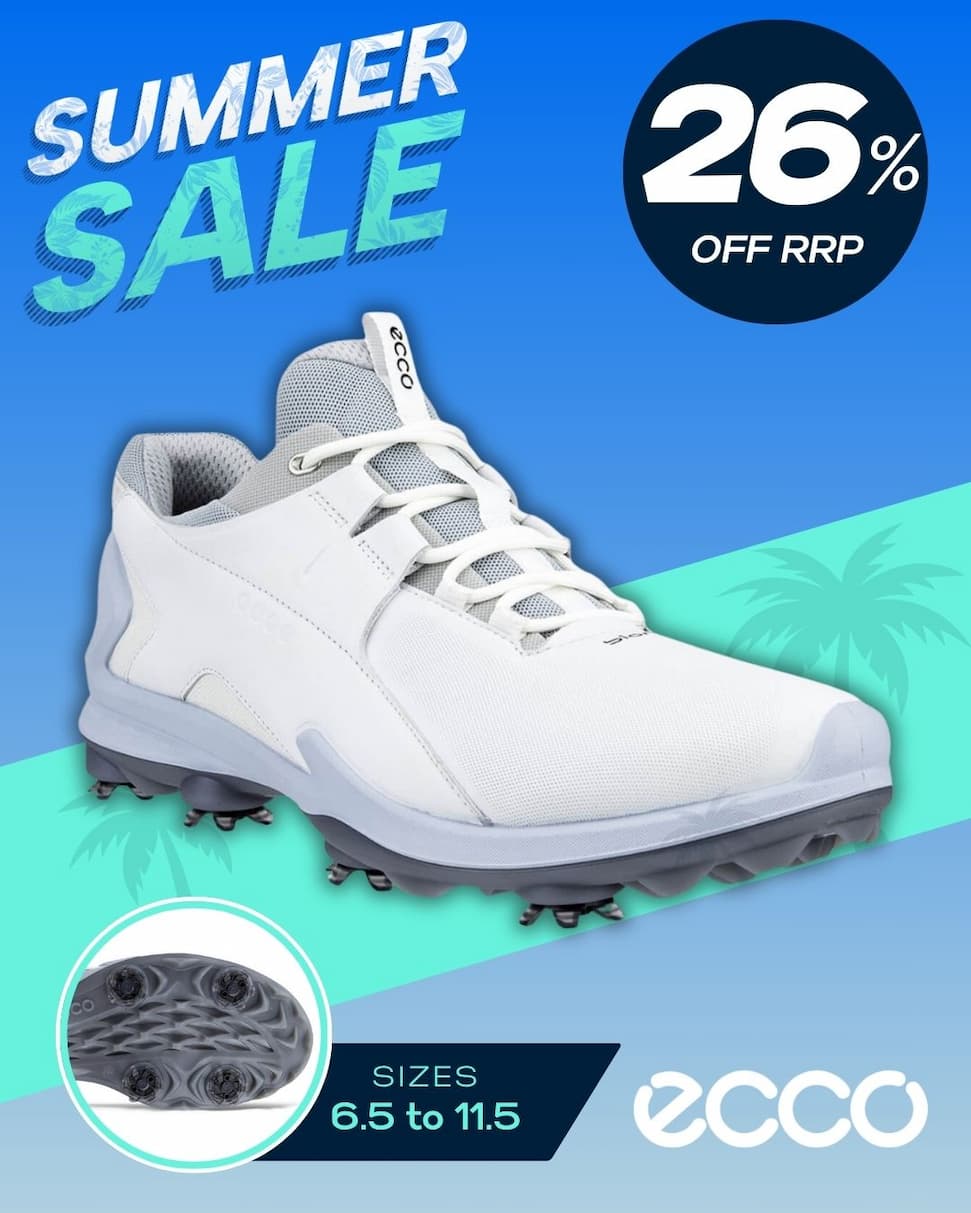 Ecco Mens 2026 BIOM Tour Fluidform Waterproof Spiked Leather Golf Shoes