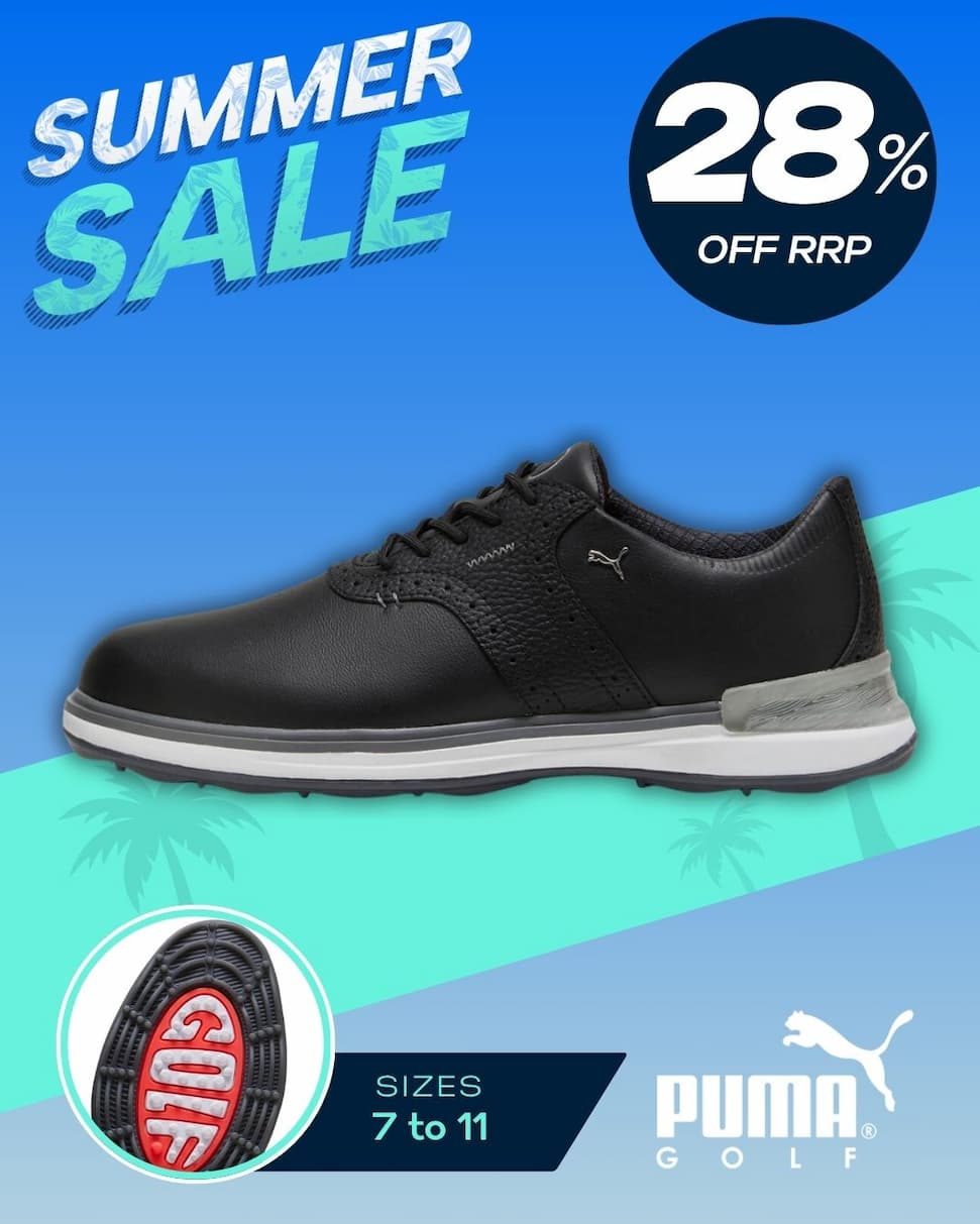 Puma Golf Mens Avant Pebble Leather Comfortable Waterproof Golf Shoes