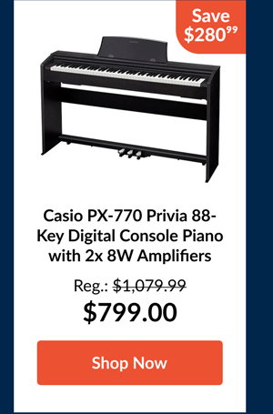 Casio PX-770 Privia 88-Key Digital Console Piano with 2x 8W Amplifiers